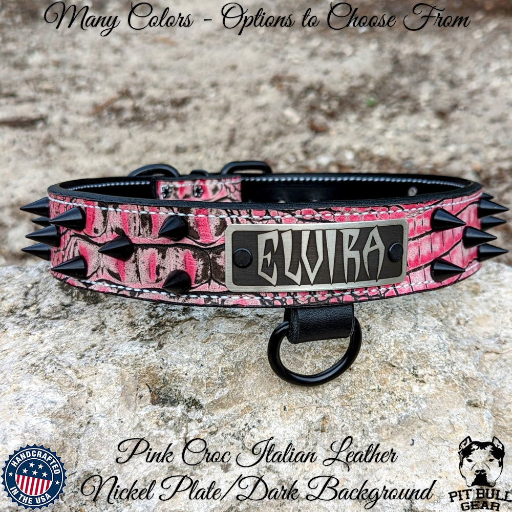 Hot Pink Spiked Dog Collar