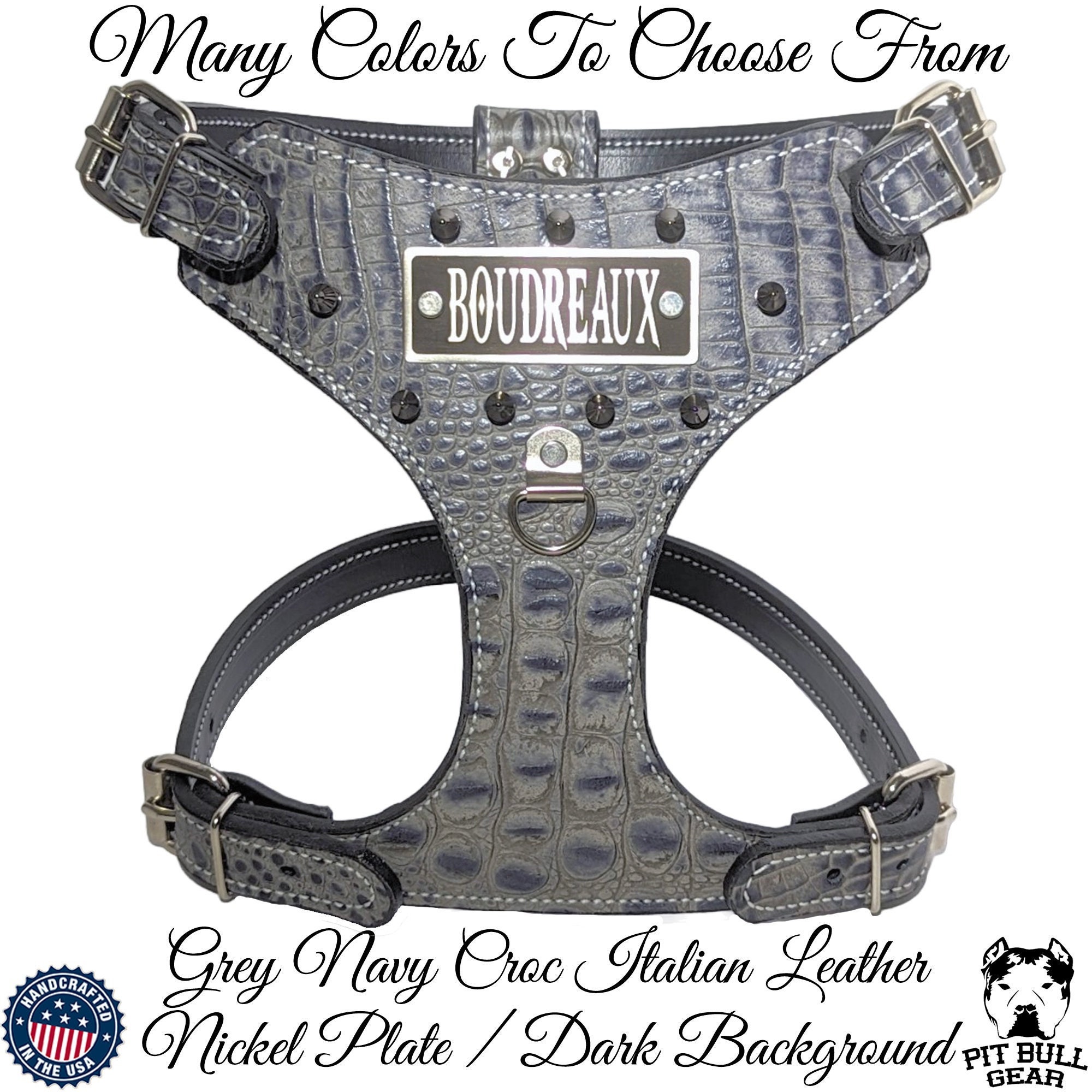 Bulldog harness top with name
