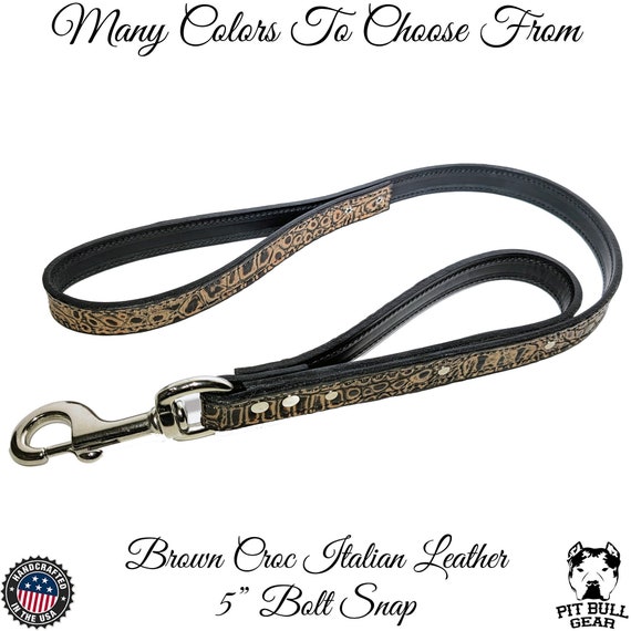 Dual Handle Leather Dog Leash: Heavy Duty 1