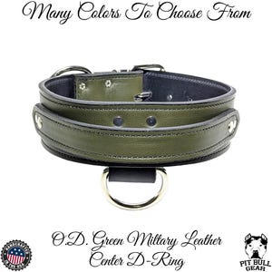 Leather Agitation Dog Collar, Working Dog Collar, Dog Collar with Handle, Heavy Duty Leather Dog Collar, Schutzhund Training, Gold Hardware