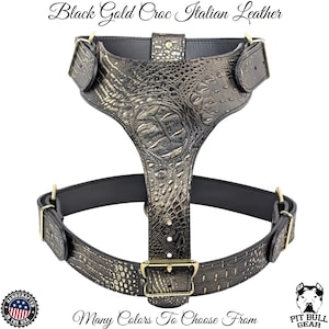 Leather Dog Harness, Custom Made Leather Dog Harness, Strong Harness, Harness Vest for Dogs, Handcrafted Leather Dog Harness, Gold Hardware