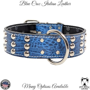 Leder Hundehalsband mit Nieten, Starkes Hundehalsband, Benutzerdefinierte Leder Hundehalsband, Nieten Leder Hundehalsband, Echtleder Hundehalsband, 2 &quot;Breit