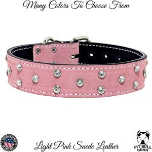 Leather Dog Collar with Gems, Fancy Dog Collar, Custom Leather Dog Collar, Bling Collar, Handcrafted Leather Dog Collar, 1.5" Wide
