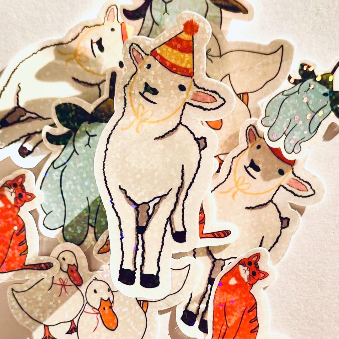 Party Sheep Waterproof Vinyl Sticker - Etsy