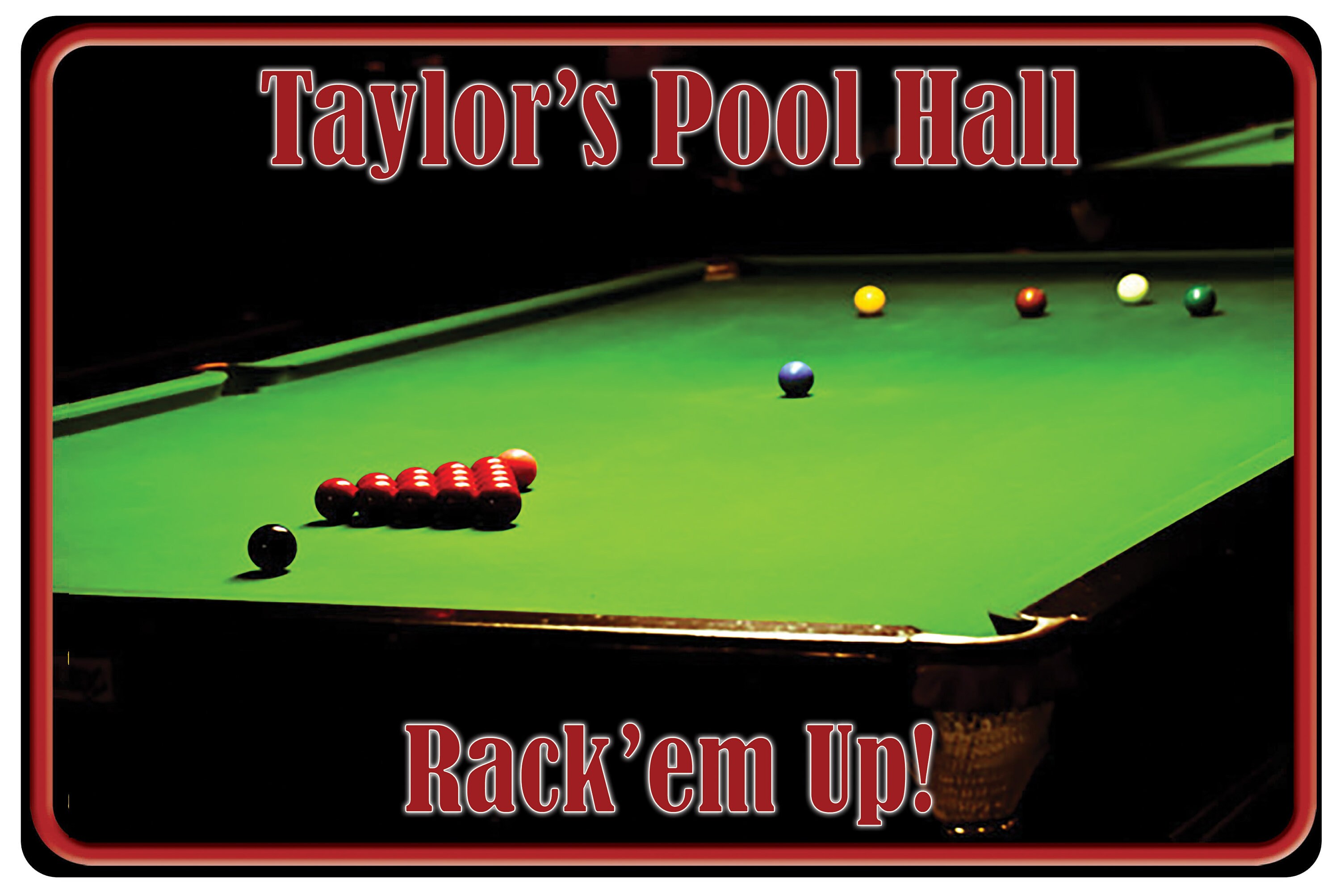 Pool Table Balls Sign Pool Table Sign Metal Door Sign Etsy