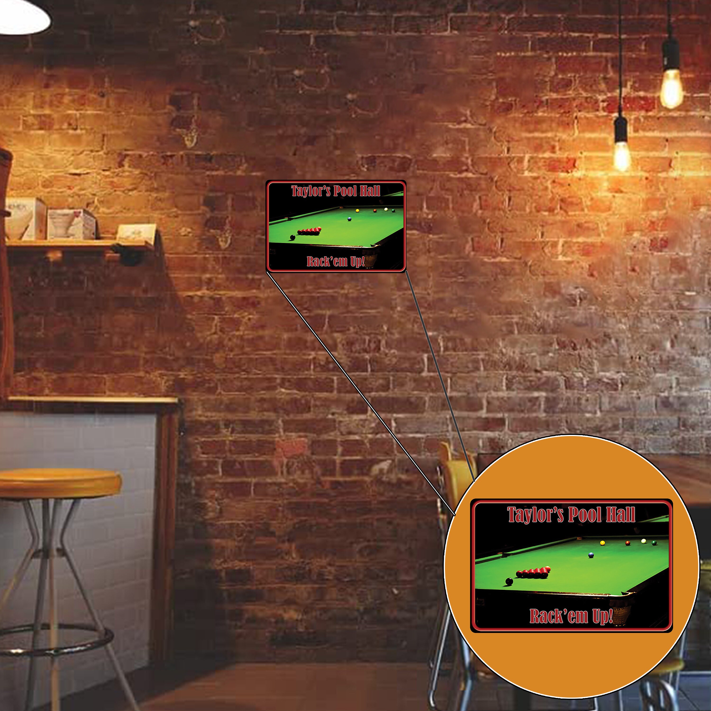 Pool Table Balls Sign Pool Table Sign Metal Door Sign Etsy