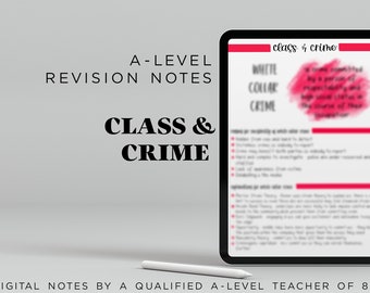 Può includere: Appunti di revisione di livello A su classe e criminalità, con particolare attenzione al crimine in colletto bianco. Appunti digitali di un insegnante qualificato di livello A con 8 anni di esperienza.