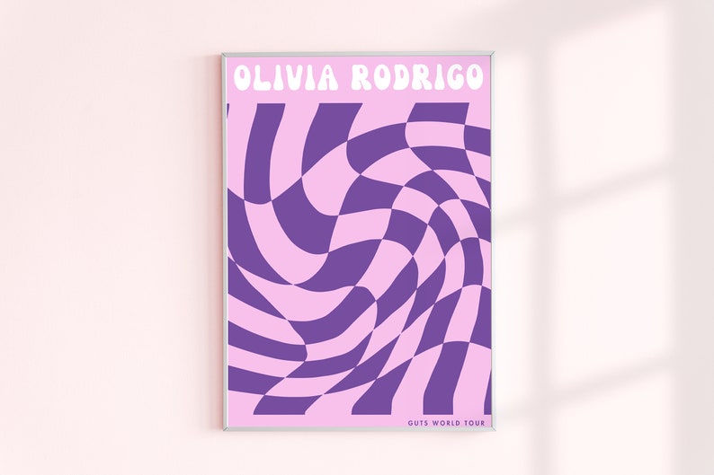 Olivia Rodrigo Guts World Tour Purple Y2K Preppy Wall Art - Etsy Australia