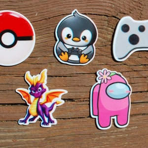 Gaming Resin Planar, Pixel Game Controller, Gaming Penguin, Dragon, Alien, Cabochon, Flat Back