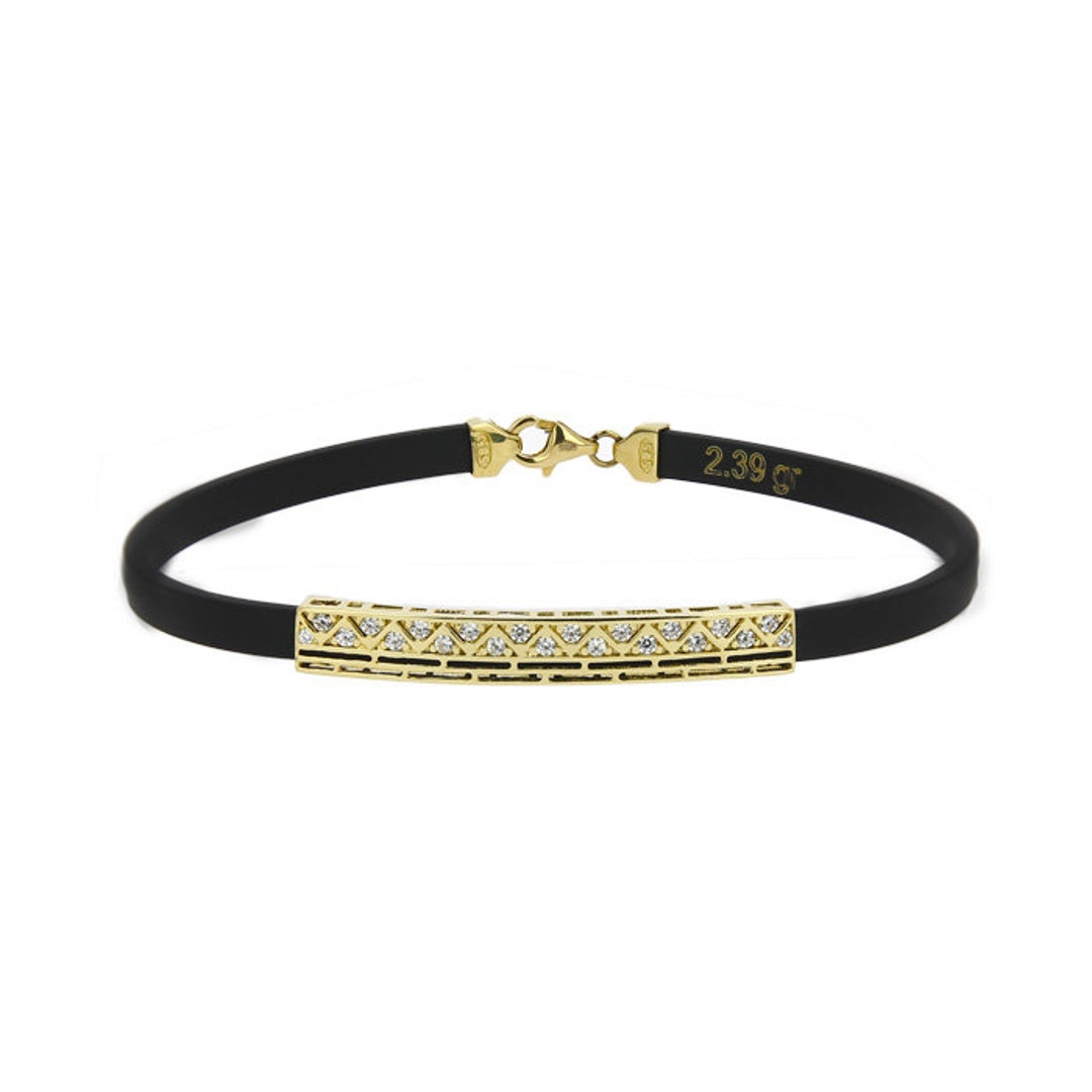 Rubber Bangle 14k Real Gold 585 Modern Jewelry Gift for Etsy