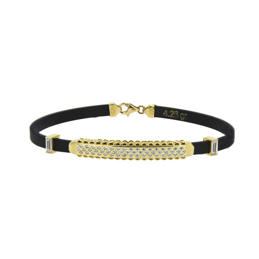 Rubber Bangle 14k Real Gold 585 Modern Jewelry Gift for Etsy