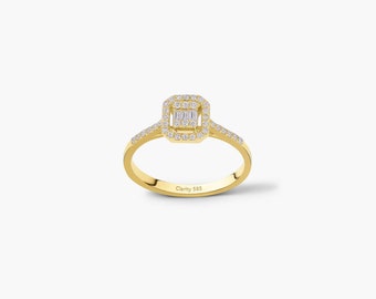 14k / 585er Goldring mit Diamant, Diamantring, Ehering, Verlobungsring, Antragsring, engagement rings Diamond, Minimalist Ring –P010013