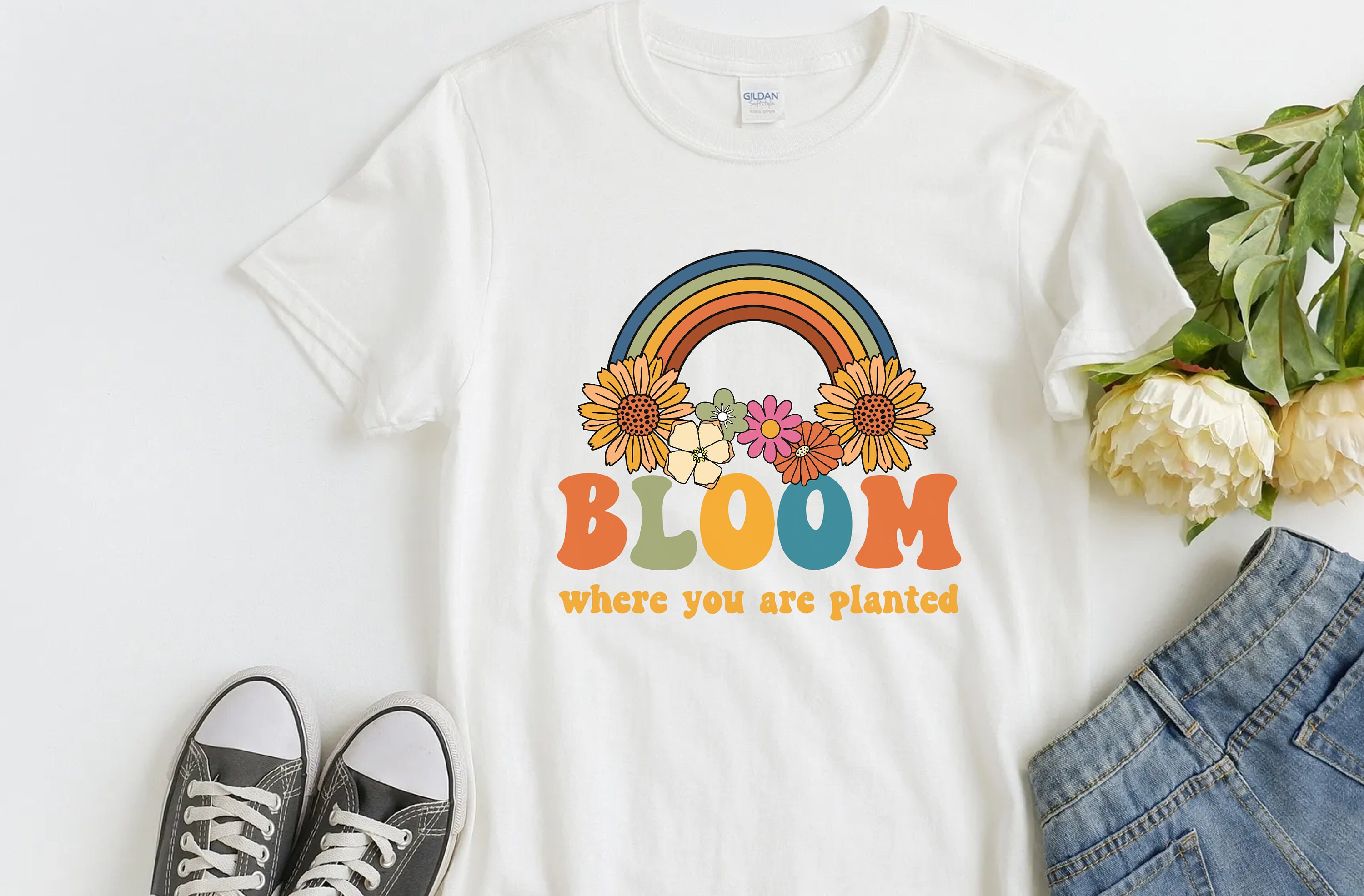 wo Sie sind Gepflanzt Botanican Blumen-Geschenk-T-Shirt SweatshirtHoodie Tank Top für Männer Frauen Kinder Bloom 