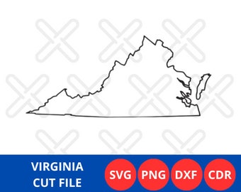 Virginia SVG cut file, Virginia Map cut file