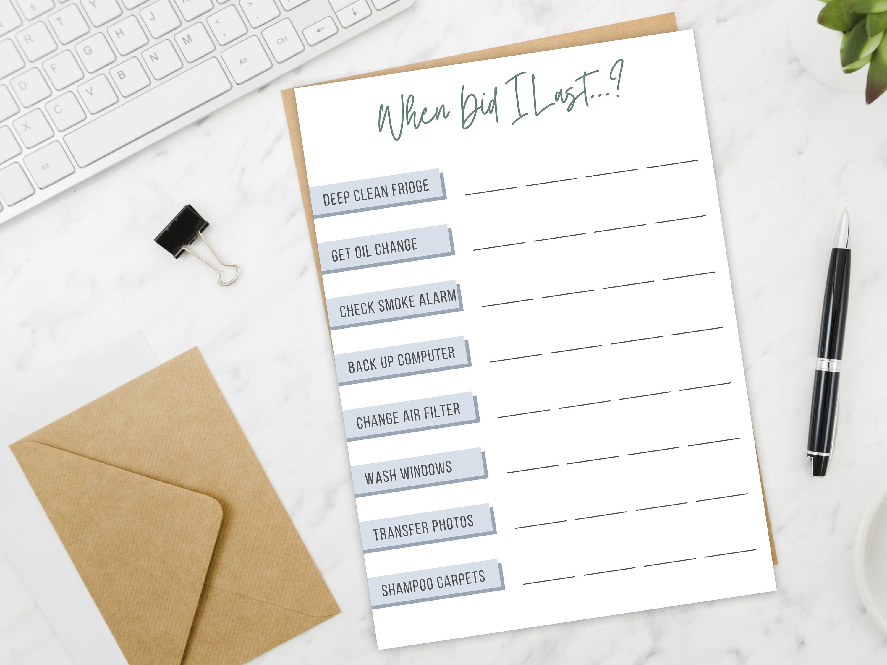 Recurring Tasks Planner Todo List Digital Instant Etsy