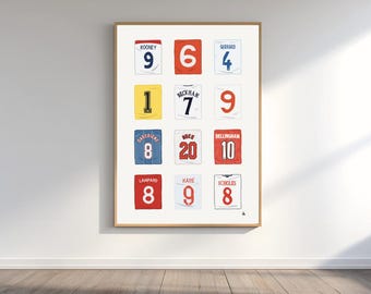 England National Team Jersey Poster | Three Lions Football Printable Wall Art