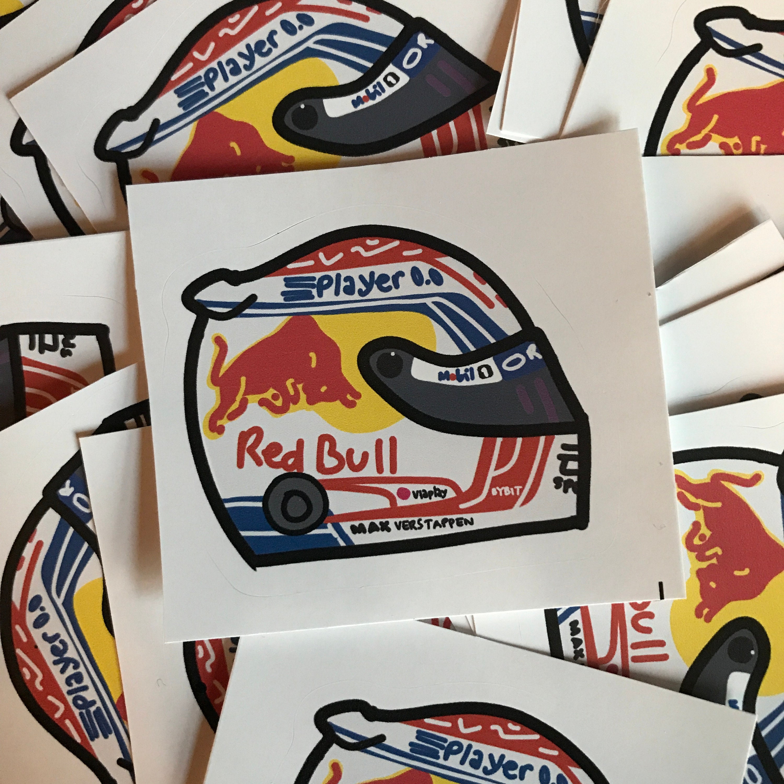 Racing 3m Red Bull Helmet Stickers Decal Logo Car Motorcycle Sticker