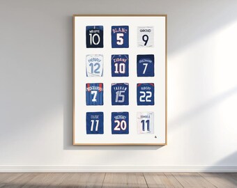 France National Team Jersey Poster | Les Bleus Football Printable Wall Art