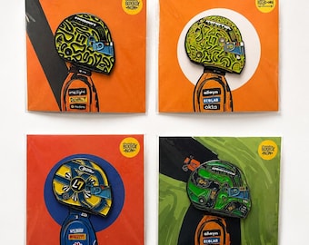 Lando Norris F1 Helmet pin badge collection | Soft enamel pin | Perfect for F1 Gift | Accessories for Bags, Jacket, Shirts, Hat
