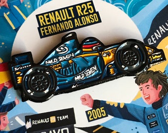 Fernando Alonso Renault R25 2005 F1 pin esmaltado / Perfecto para regalo F1