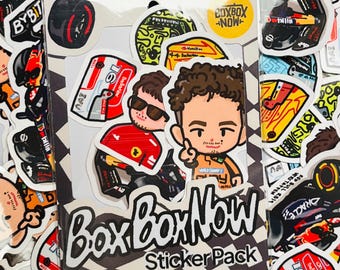 Chibi F1 Sticker Pack - Cute Chibi, No AI generated, cars, helmets, super fun to stick anywhere
