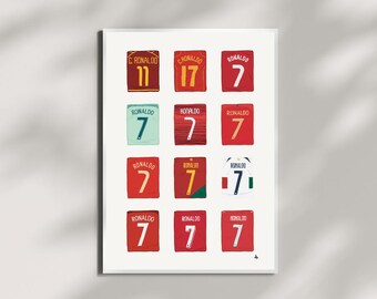 Cristiano Ronaldo Portugal Jersey Poster | Ronaldo Shirt Printable Wall Art