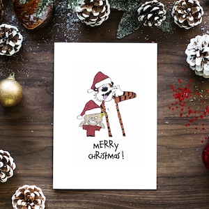 Calvin y Hobbes ¡Feliz Navidad! Tarjetas navideñas de alta calidad. Paquete de 5.