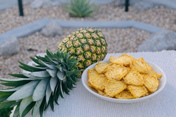 Dehydrated Pineapple Quarters - Naturally Sweet Dried Fruit Snack, Tropical Treat, Camping Hiking Food