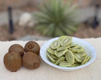 Freeze Dried Kiwi Slices, Crunchy Fruit Snack, Healthy, Camping Food