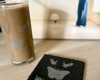 Harry Styles Glass/ Engraved Slate Coaster