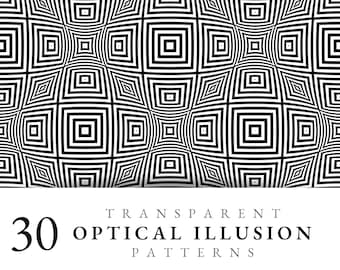 Optical Illusion Seamless Patterns: Black & White Background (PNG Digital Download)