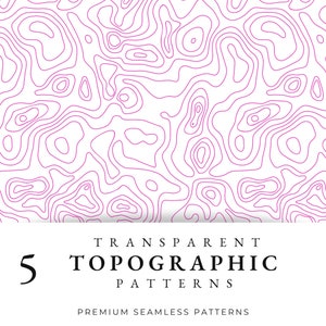 Topographie Rose Seamless Pattern, Transparent Map Repeat Pattern, Urban Seamless Digital Paper, Scrapbook, PNG, Design imprimable moderne