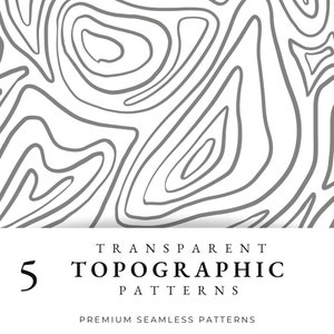 Topographie Gris Sans couture Motif, Motif de répétition de carte transparente, Papier numérique urbain sans couture, Scrapbook, PNG, Design imprimable moderne