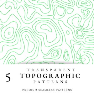 Topographie Vert Sans Couture Motif, Motif de Répétition de Carte Transparente, Papier Numérique Urbain Sans Couture, Scrapbook, PNG, Design imprimable moderne