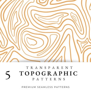 Topographie Orange Seamless Pattern, Transparent Map Repeat Pattern, Urban Seamless Digital Papers, Scrapbook, PNG, Design imprimable moderne