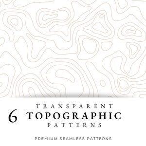 Topographie Braun Nahtloses Muster, Transparentes Landkarten-Wiederholungsmuster, Urban Seamless Digitale Papiere, Scrapbook, PNG, modernes druckbares Design