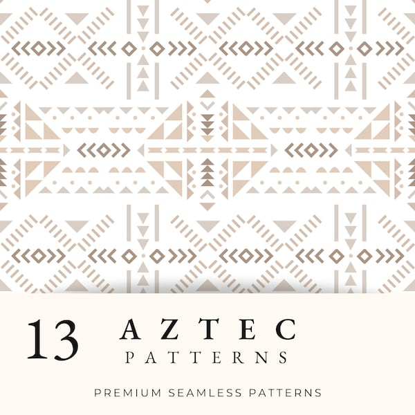 Aztec Brown Transparent Seamless Patterns, Tribal Pattern, Native Indian Seamless Digital Papers, Scrapbook, PNG, Modern printable design