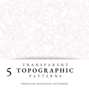 Topographie Motif rose sans couture, Motif de répétition de carte transparente, Papiers numériques urbains sans couture, Scrapbook, PNG, Design imprimable moderne