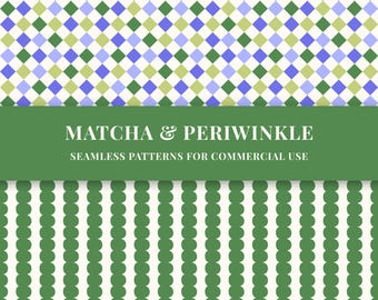 9 Green Blue Seamless pattern bundle (PNG)