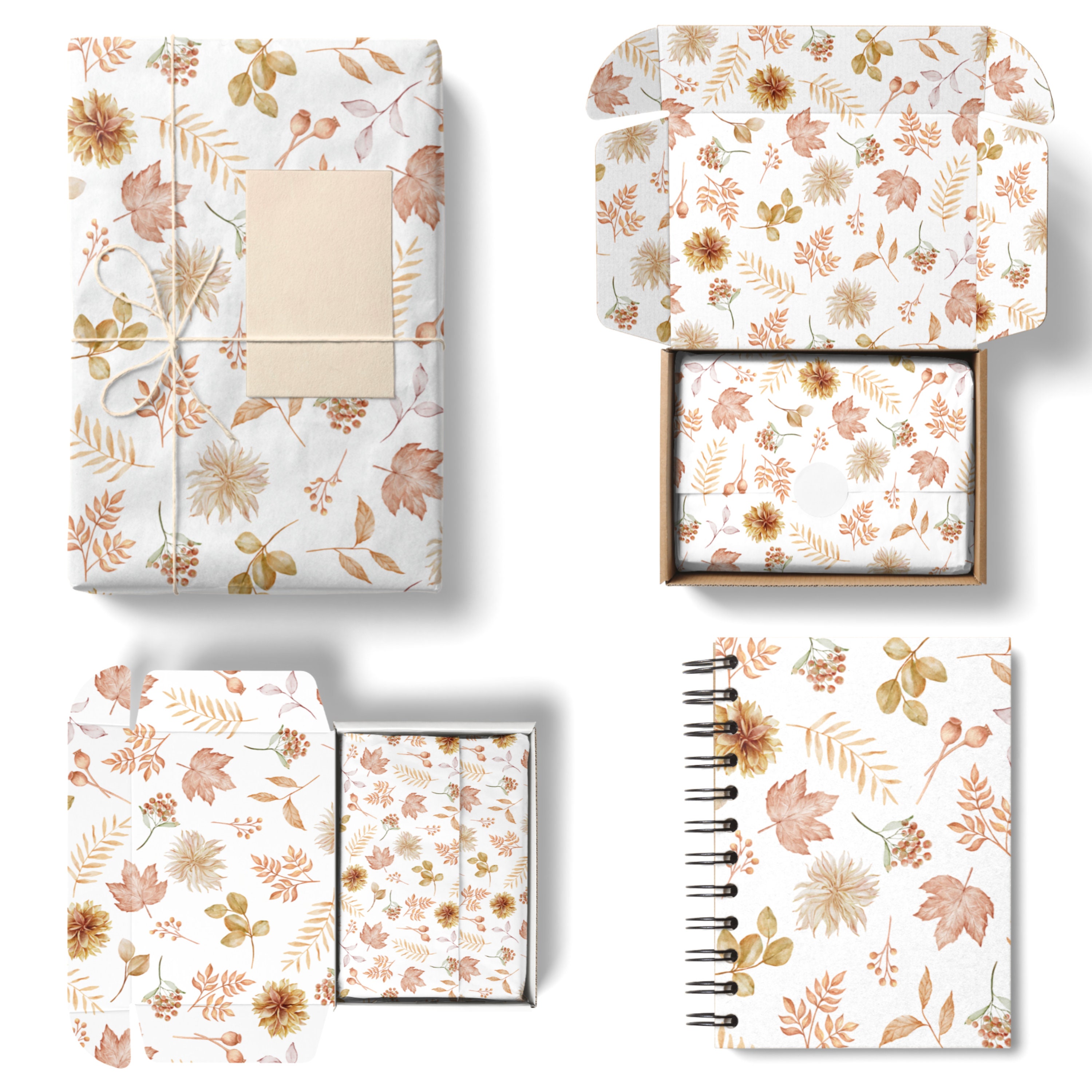 Autumn Leaves Floral Transparent Seamless Pattern Watercolor - Etsy