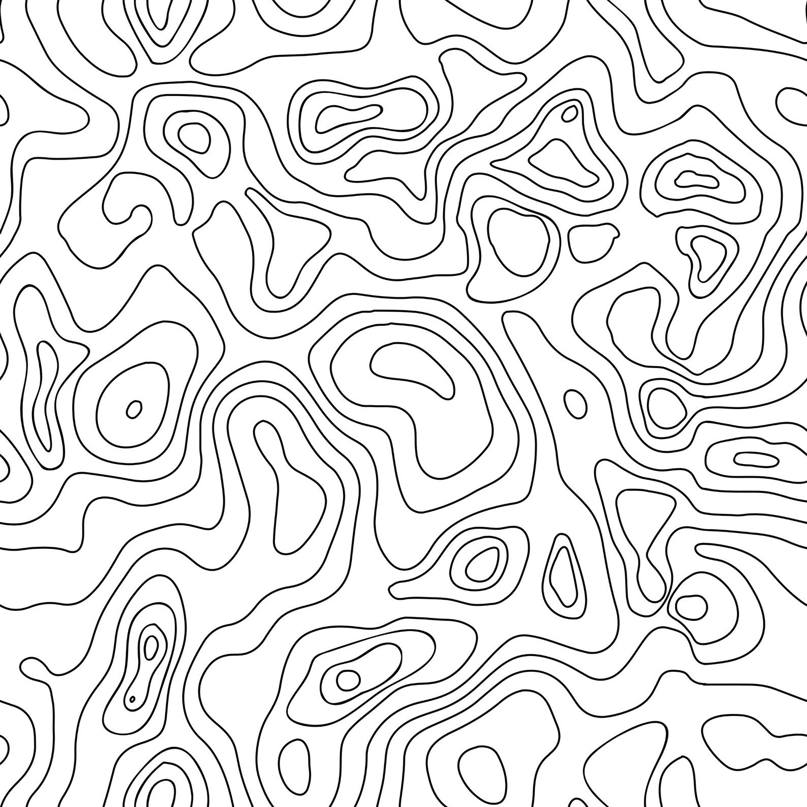 Topography Seamless Pattern: Transparent Map Design (PNG Digital ...