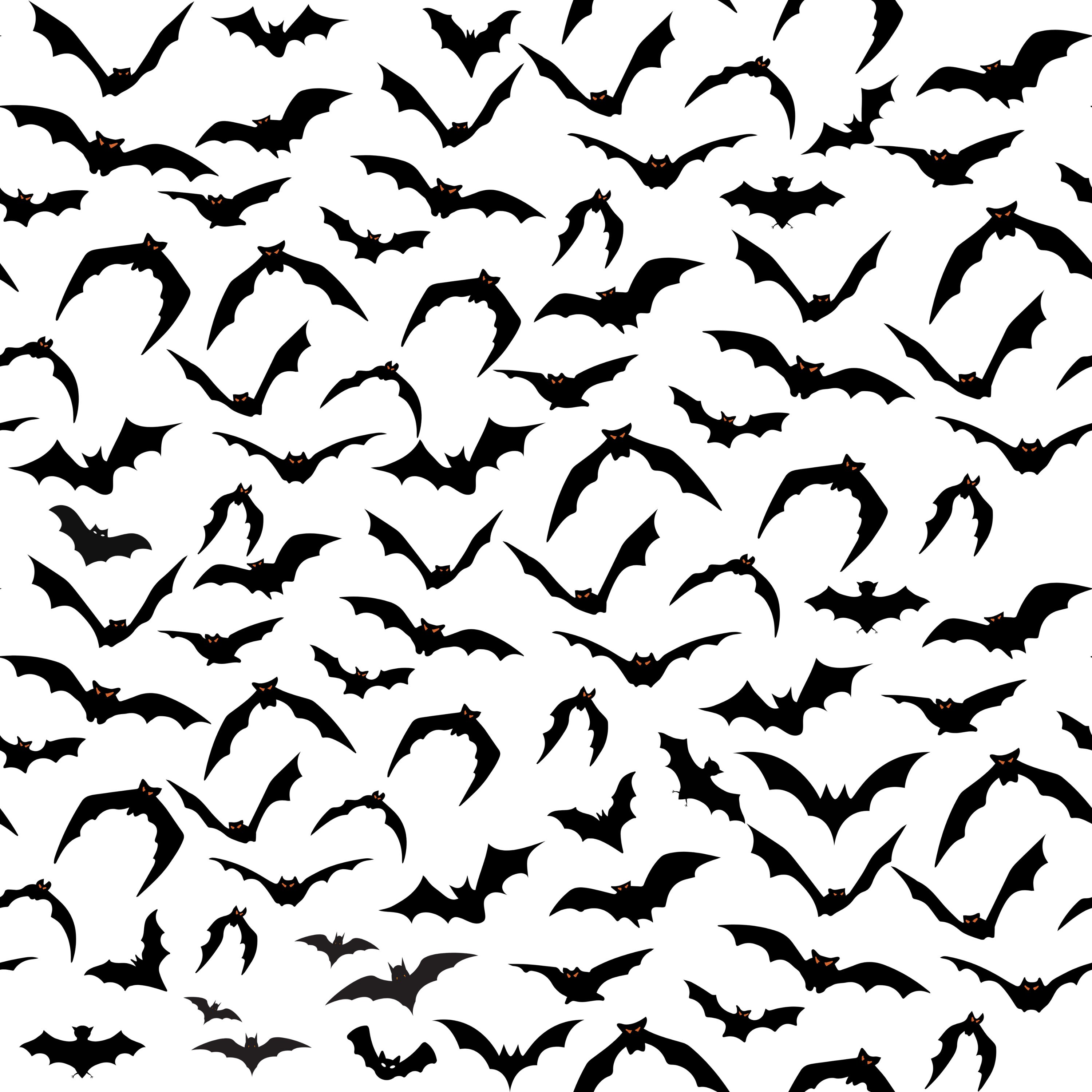 Black Flying Bats Seamless Pattern: Halloween Texture (PNG Digital ...