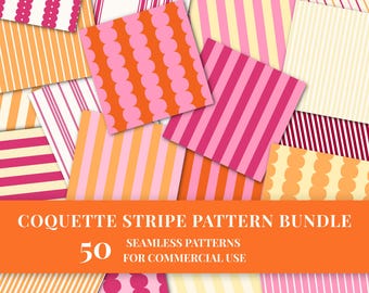 50 Preppy stripes seamless patterns bundle (PNG)