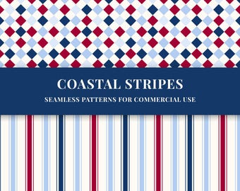 13 Coastal Seamless patterns bundle (PNG)