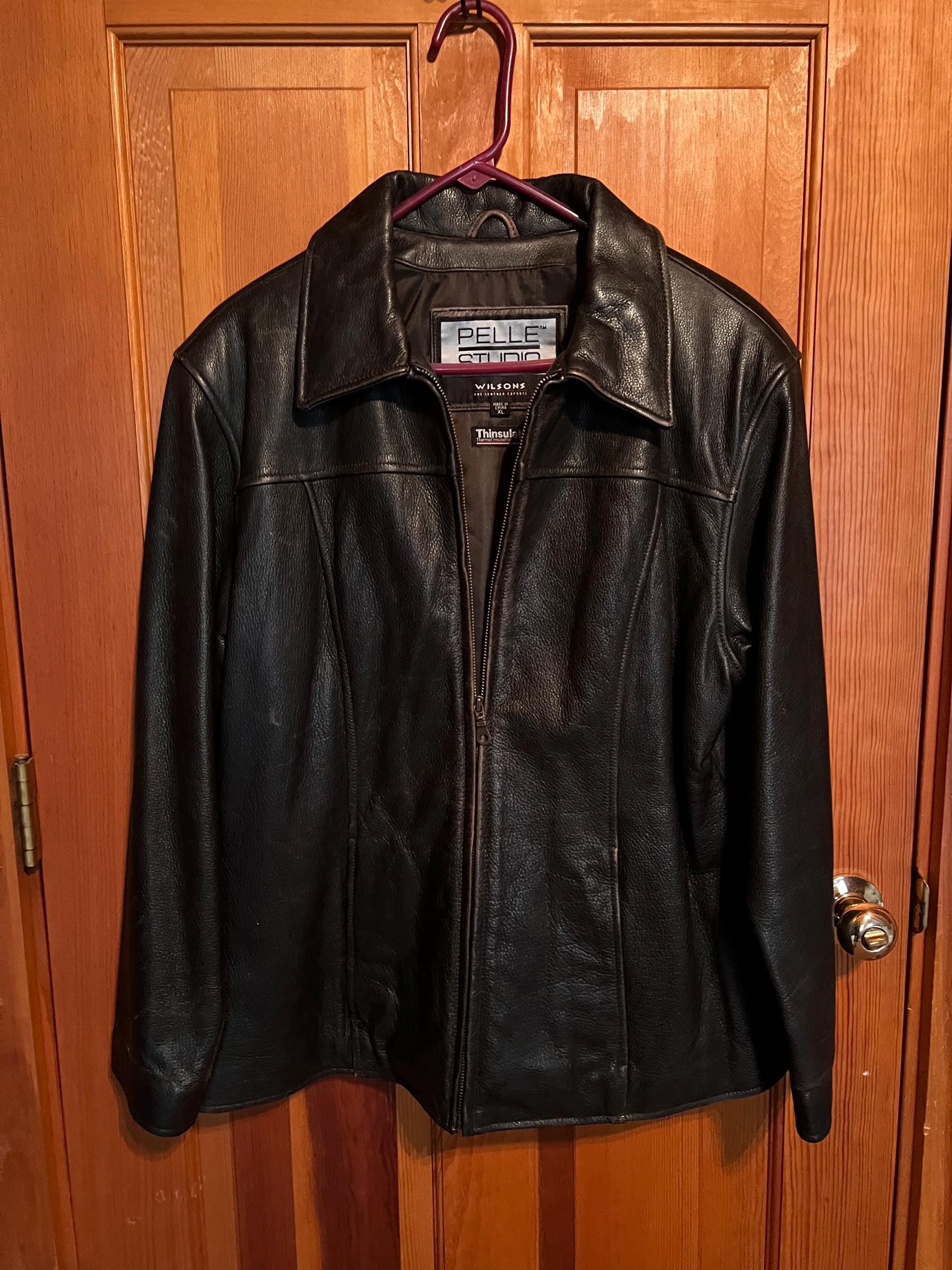 PELLE STUDIO WILSONS 黒 レザージャケット Wilsons Leather Jacket Mens Pelle Studio Black Lambskin
