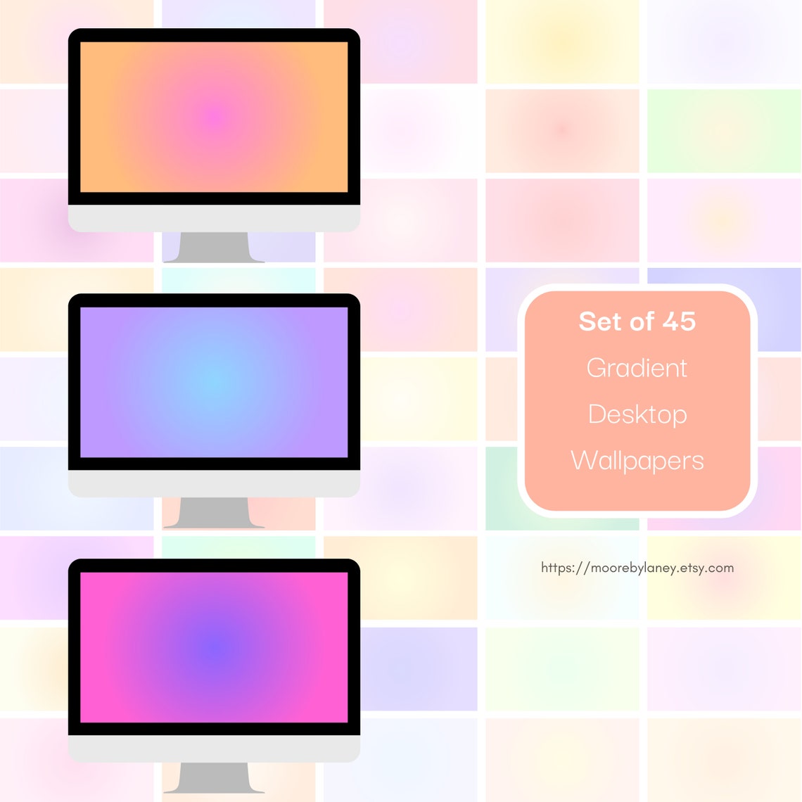 45 Gradient Desktop Wallpapers | Pastel, Colorful Set of Aesthetic ...