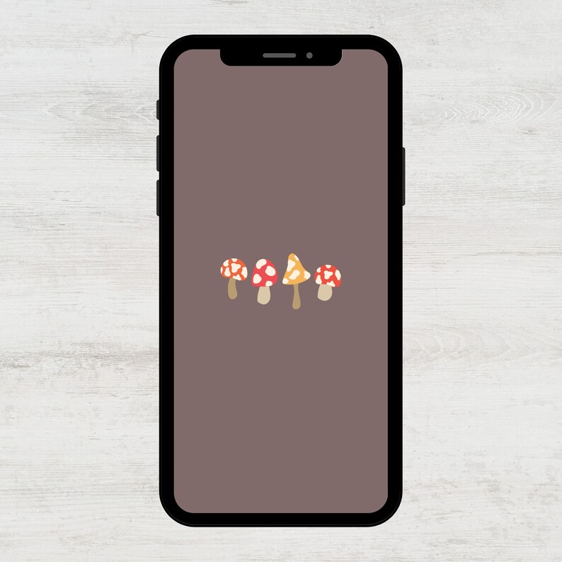 Mushrooms iPhone Wallpaper Minimal Trendy iPhone Home Screen Aesthetic