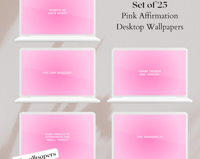 Pink Inspirational Computer Wallpaper - Etsy Canada