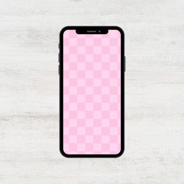 Pink Checkered iPhone Wallpaper | Trendy iPhone Home Screen | Aesthetic Lock Screen | Simple Digital Wallpaper | Background Instant Download