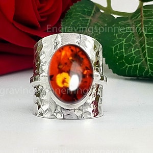 Natural Baltic Amber Ring, 925 Sterling Silver Ring, Handmade Ring, Amber Jewelry Ring, Anniversary Gift Ring, Women Ring,